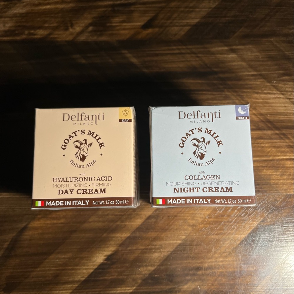 Delfanti Milano Goat's Milk Day & Night Cream Set Collagen Hyaluronic Acid